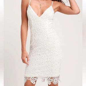 Lulus Pass the Prosecco White Lace Mini Dress